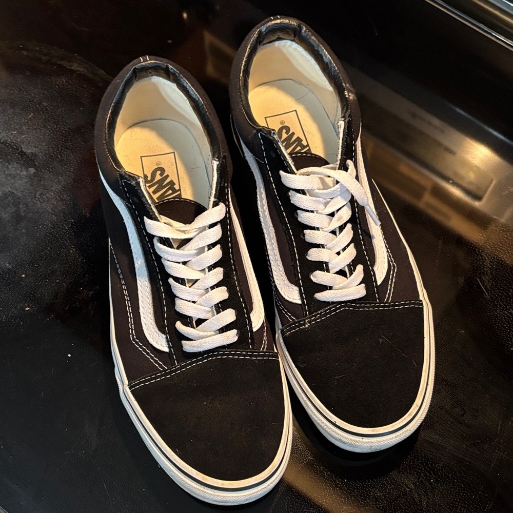 Vans Men's Classic Black and White Sneakers